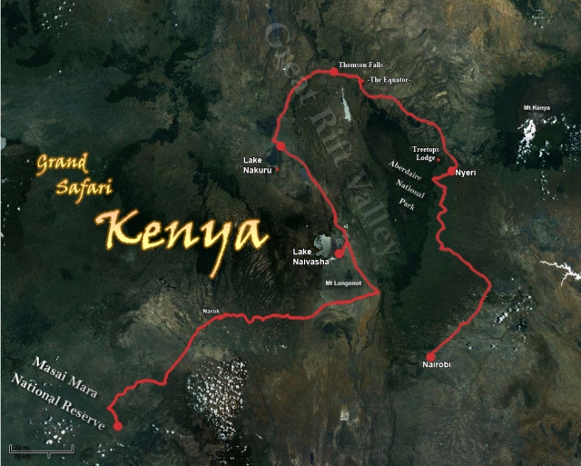 Grand Safari Kenya Route Map
